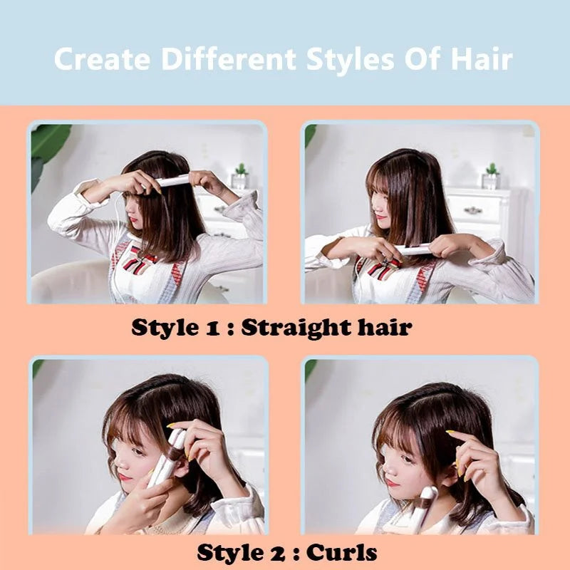 Mini Hair-Straightener Curly and Straight Hair