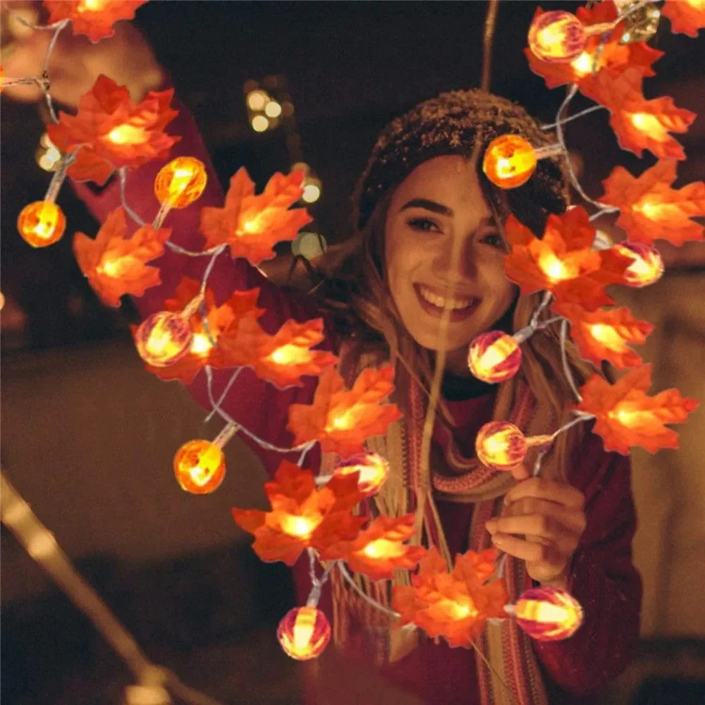AutumnGlow™ Maple Leaf String Lights