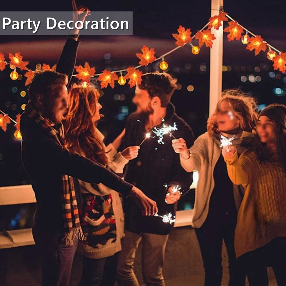 AutumnGlow™ Maple Leaf String Lights