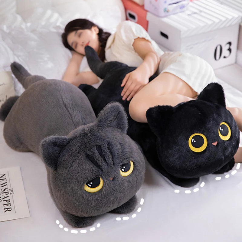 MidnightPaws™ Black Cat Plush Pillow