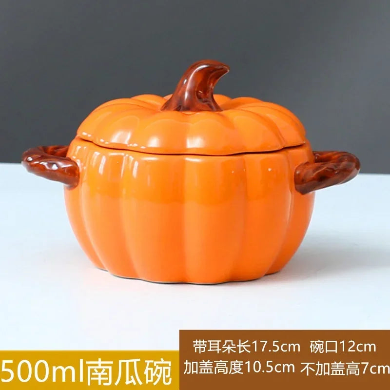 HarvestGlow™ Ceramic Pumpkin Serving Bowl