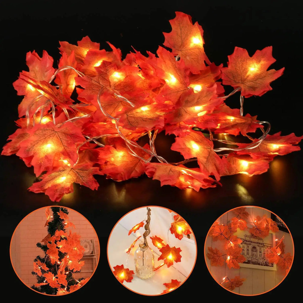 AutumnGlow™ Maple Leaf String Lights