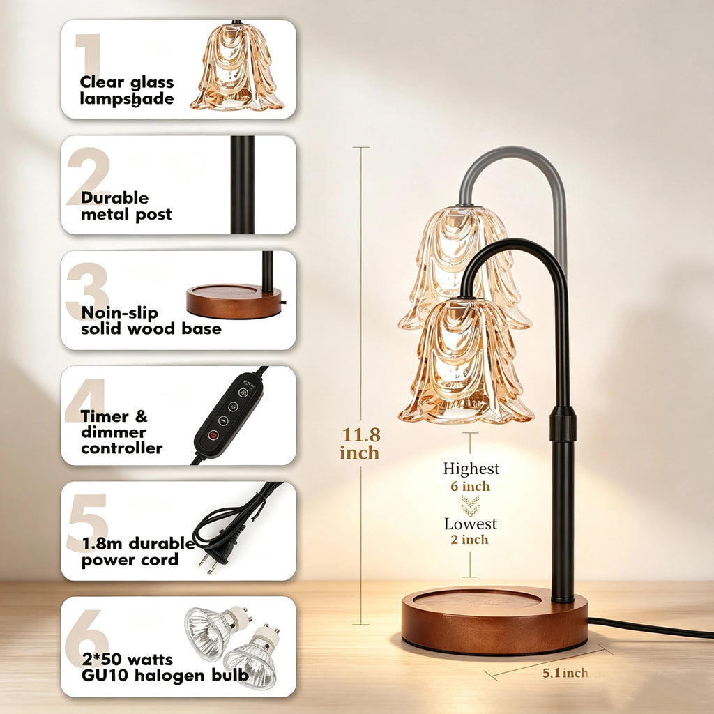 PetalGlow™ Flower Candle Warmer Lamp