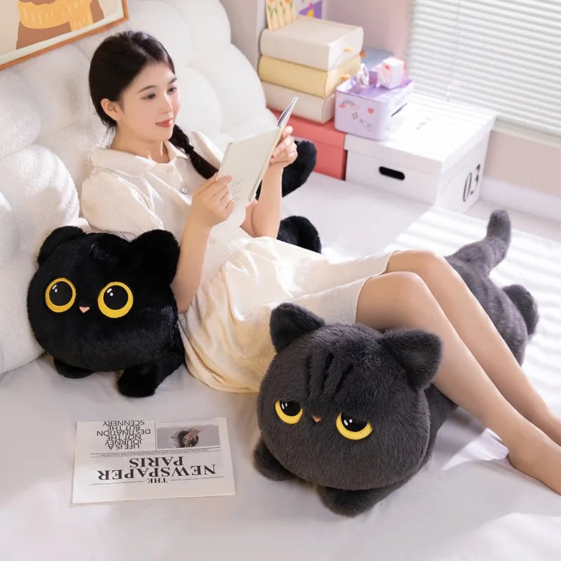 MidnightPaws™ Black Cat Plush Pillow