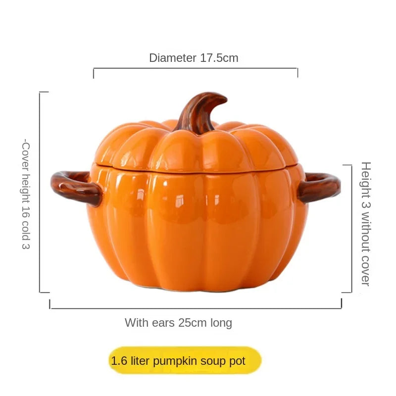 HarvestGlow™ Ceramic Pumpkin Serving Bowl